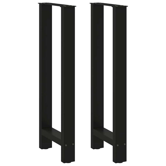 Bar Table Legs Black 2 pcs 50x(100-101) cm Steel