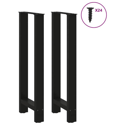 Bar Table Legs Black 2 pcs 50x(100-101) cm Steel
