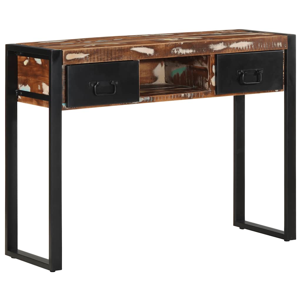 Console Table Multicolour 100x35x75 cm Solid Wood Reclaimed