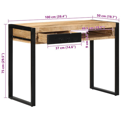 Desk 100x50x75 cm Solid Rough Wood Mango