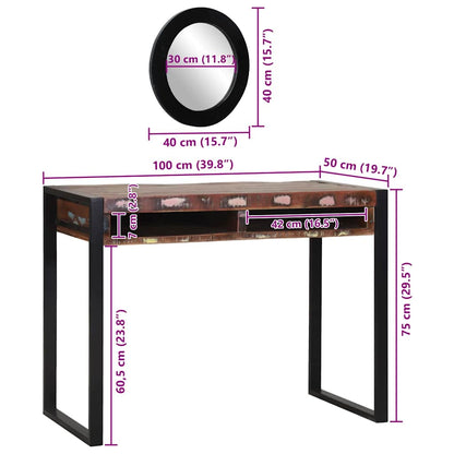 Dressing Table Multicolour 100 x 50 x 75 cm Solid Reclaim wood