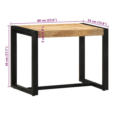 Bench 60x35x45 cm Solid Rough Wood Mango