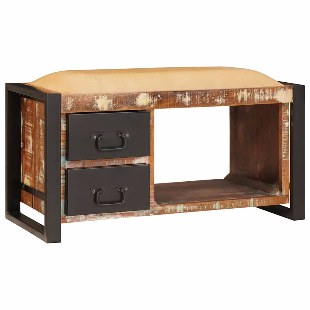 Storage Bench Multicolour 80 x 35 x 40 cm Solid Reclaim wood