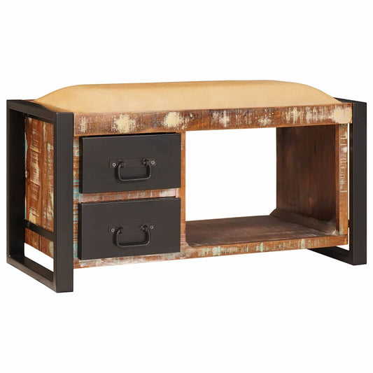 Storage Bench Multicolour 80 x 35 x 40 cm Solid Reclaim wood