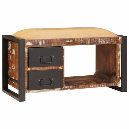 Storage Bench Multicolour 80 x 35 x 40 cm Solid Reclaim wood
