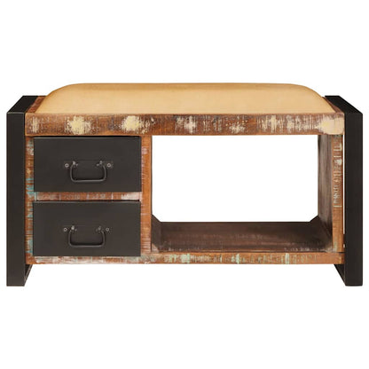 Storage Bench Multicolour 80 x 35 x 40 cm Solid Reclaim wood