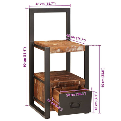 Valet Stand Multicolour 40 x 40 x 90 cm Solid Reclaim Wood