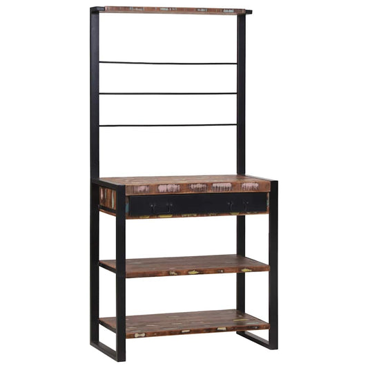 Kitchen Rack Multicolour and Black 80 x 40 x 160 cm