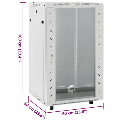 18U Network Cabinet 19" IP20 Gray 23.6"x23.6"x39.4"