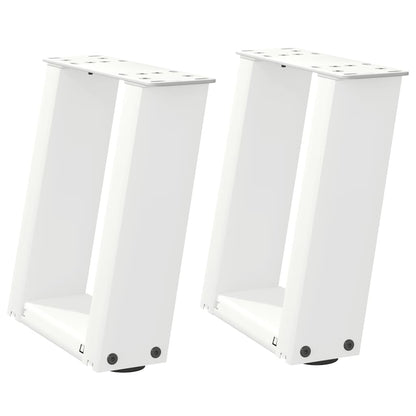 Coffee Table Legs U-Shaped 2 pcs White 30x(30-31) cm Steel
