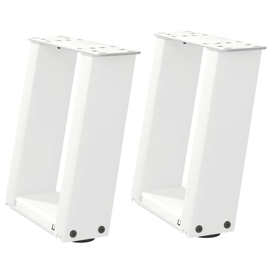 Coffee Table Legs U-Shaped 2 pcs White 30x(30-31) cm Steel