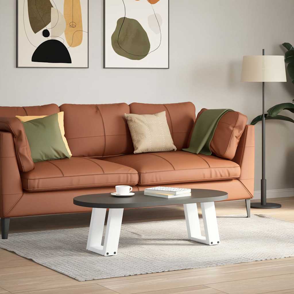 Coffee Table Legs U-Shaped 2 pcs White 30x(30-31) cm Steel