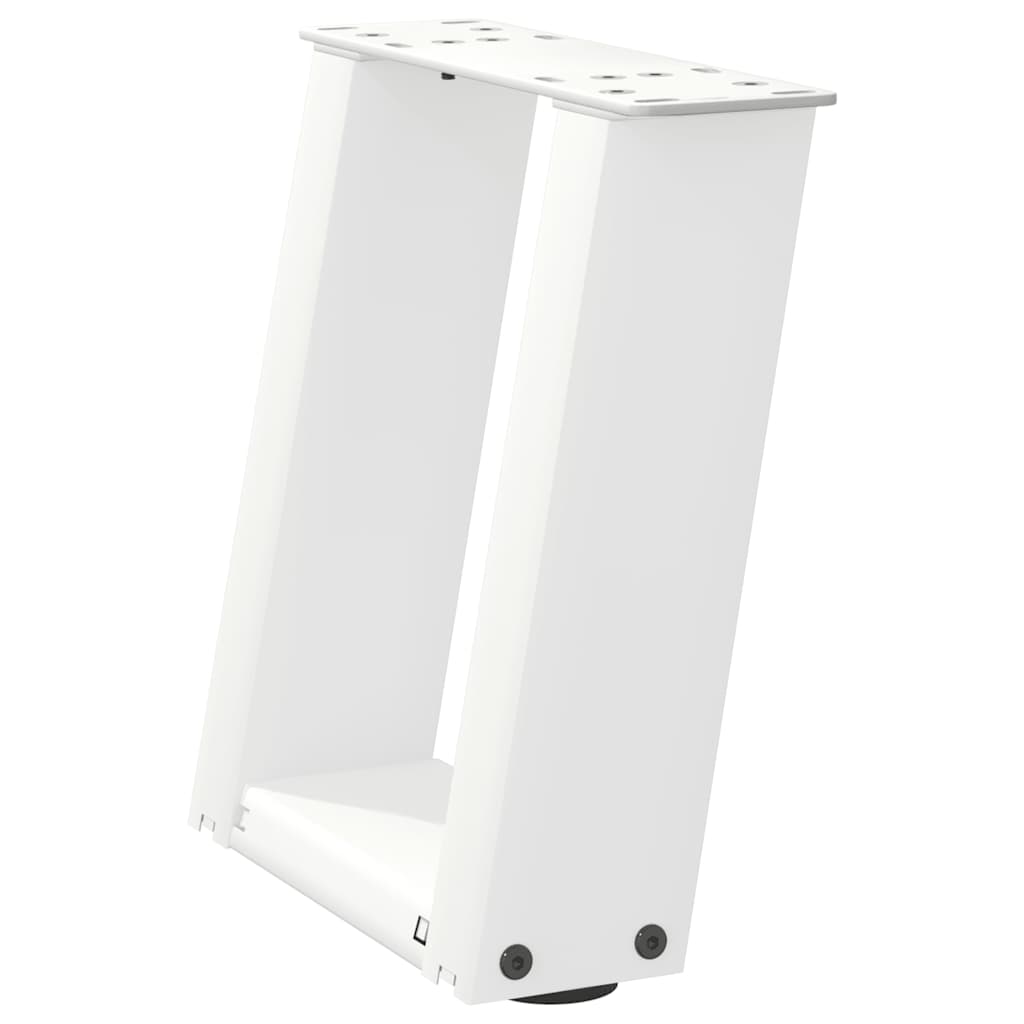 Coffee Table Legs U-Shaped 2 pcs White 30x(30-31) cm Steel
