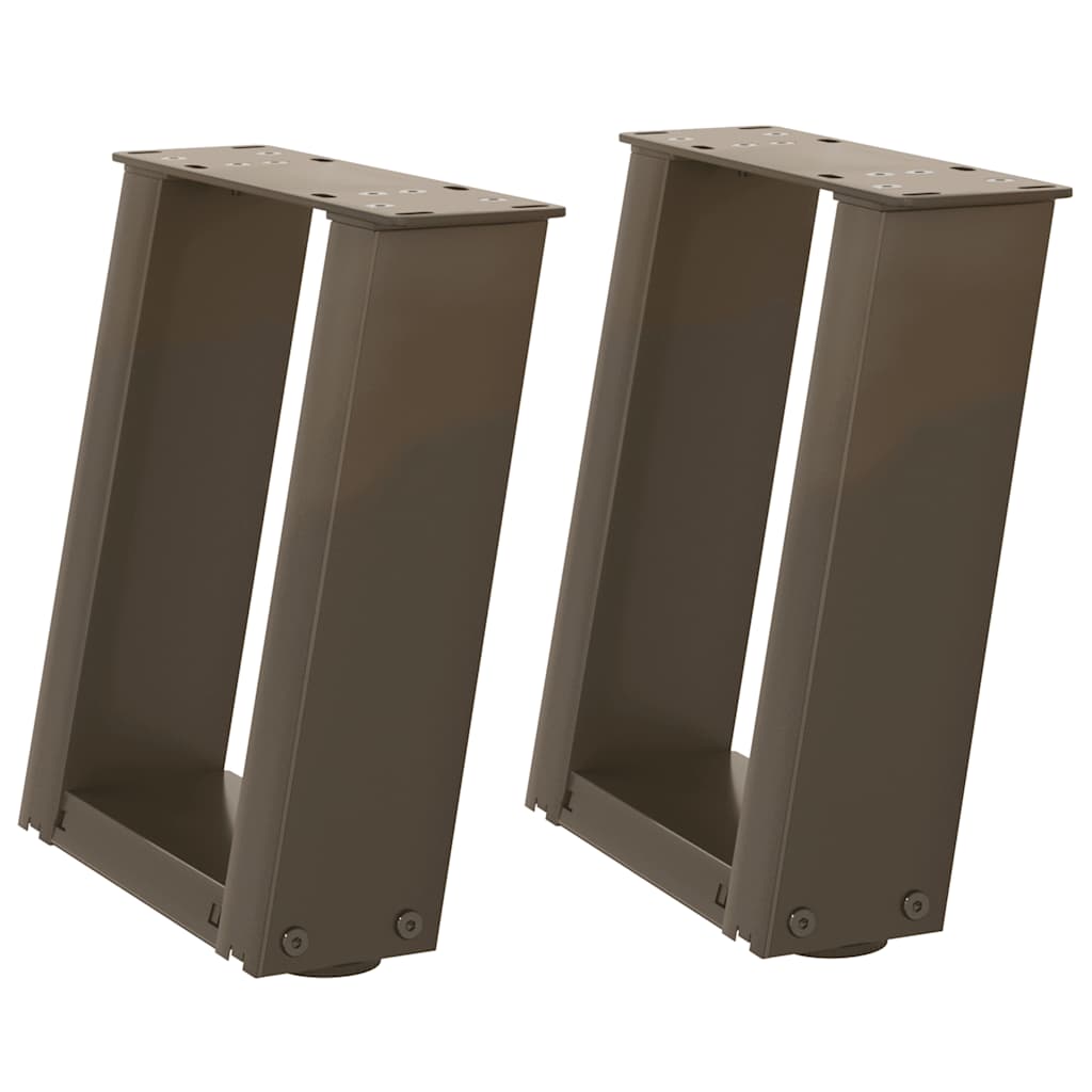 Coffee Table Legs U-Shaped 2 pcs Natural Steel 30x(30-31) cm Steel