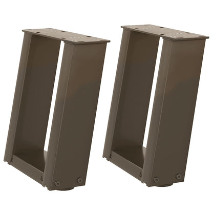 Coffee Table Legs U-Shaped 2 pcs Natural Steel 30x(30-31) cm Steel