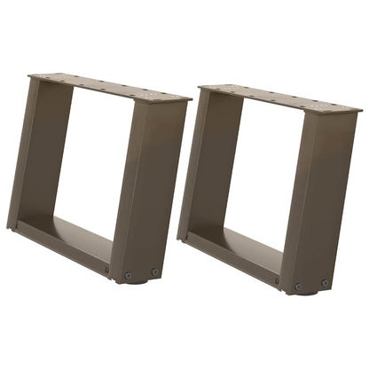 Coffee Table Legs U-Shaped 2 pcs Natural Steel 40x(30-31) cm Steel