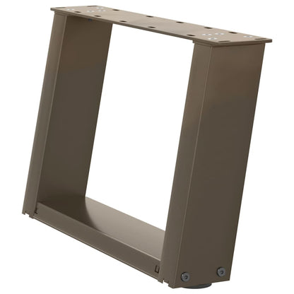 Coffee Table Legs U-Shaped 2 pcs Natural Steel 40x(30-31) cm Steel