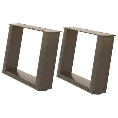Coffee Table Legs U-Shaped 2 pcs Natural Steel 50x(30-31) cm Steel