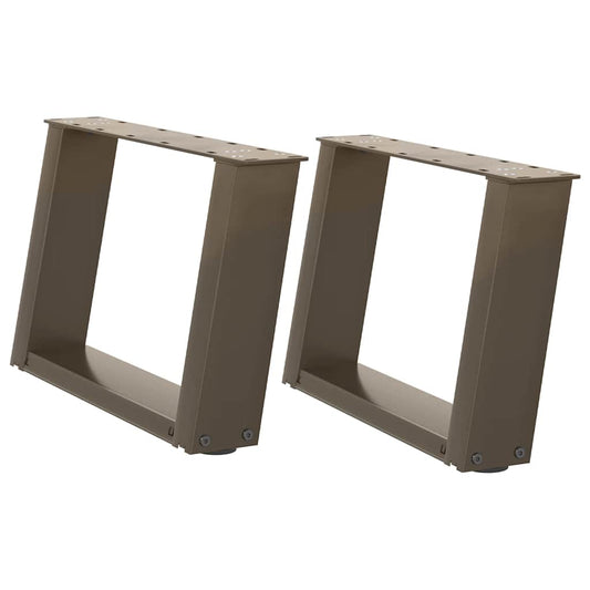 Coffee Table Legs U-Shaped 2 pcs Natural Steel 50x(30-31) cm Steel