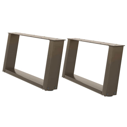 Coffee Table Legs U-Shaped 2 pcs Natural Steel 60x(30-31) cm Steel