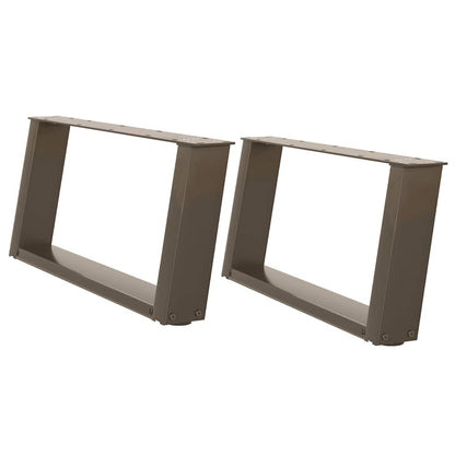 Coffee Table Legs U-Shaped 2 pcs Natural Steel 70x(30-31) cm Steel