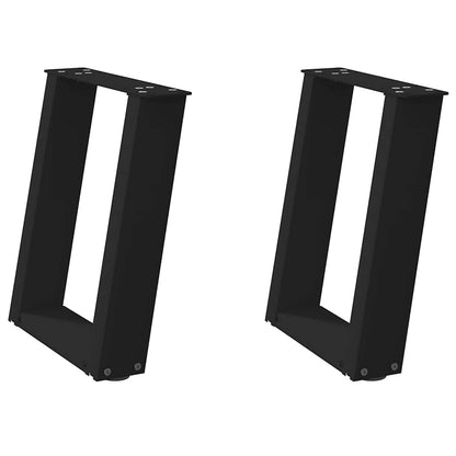 Coffee Table Legs U-Shaped 2 pcs Black 28x(42-43) cm Steel