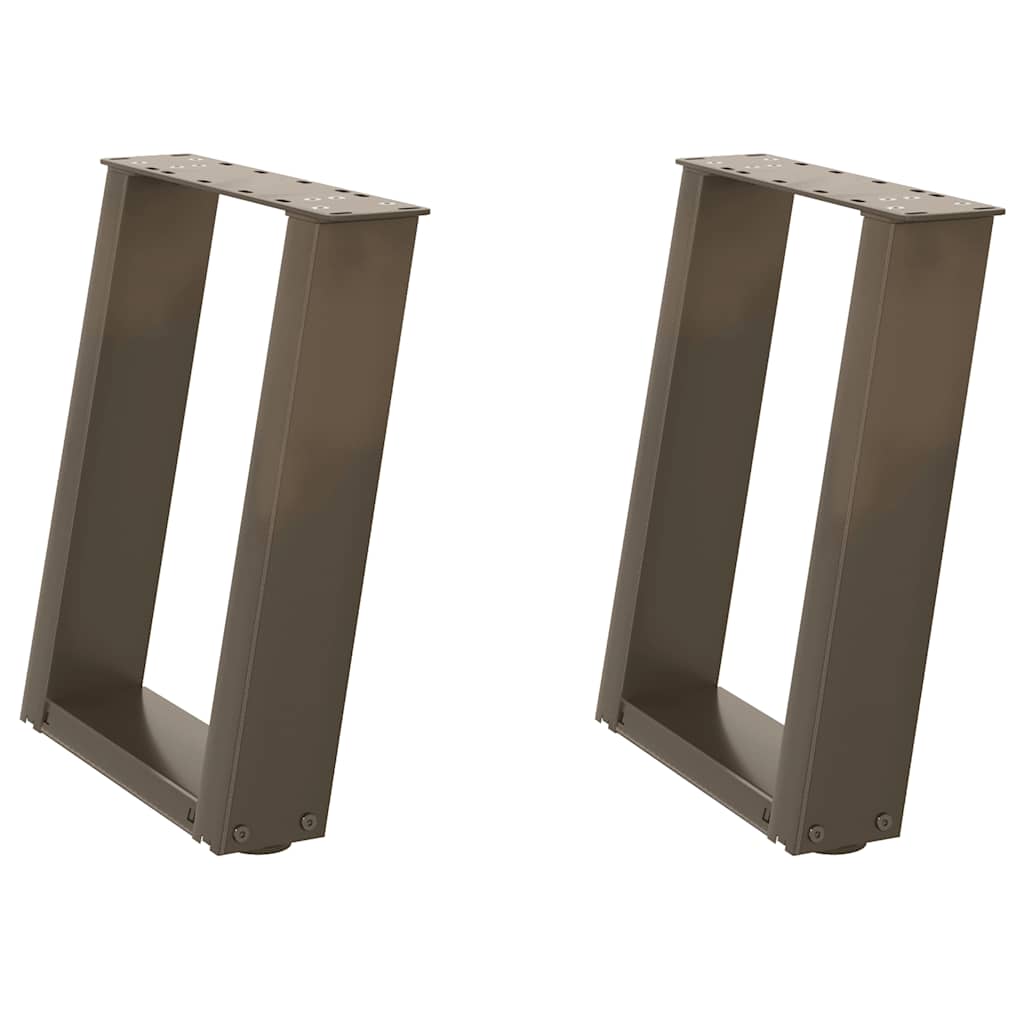 Coffee Table Legs U-Shaped 2 pcs Natural Steel 38x(42-43) cm Steel