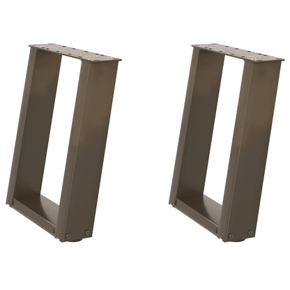 Coffee Table Legs U-Shaped 2 pcs Natural Steel 38x(42-43) cm Steel
