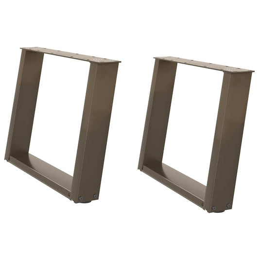 Coffee Table Legs U-Shaped 2 pcs Natural Steel 60x(42-43) cm Steel
