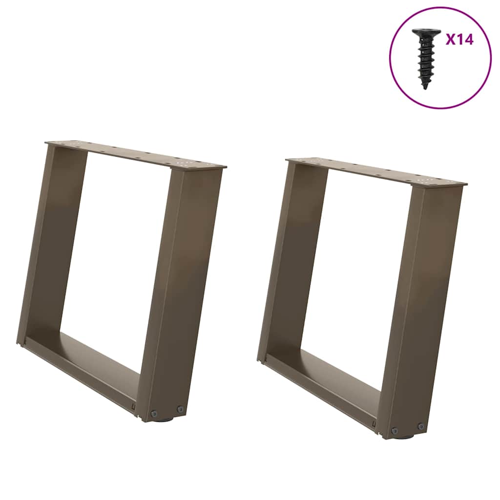 Coffee Table Legs U-Shaped 2 pcs Natural Steel 70x(42-43) cm Steel