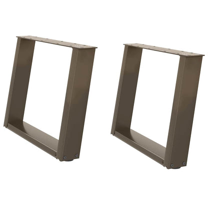 Coffee Table Legs U-Shaped 2 pcs Natural Steel 70x(42-43) cm Steel