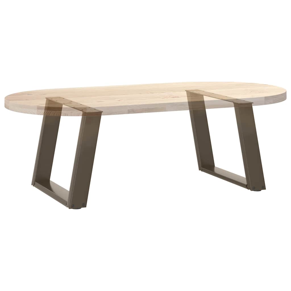 Coffee Table Legs U-Shaped 2 pcs Natural Steel 70x(42-43) cm Steel