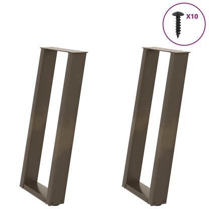 Console Table Legs U-Shaped 2 pcs Natural Steel 28x(72-73) cm Steel