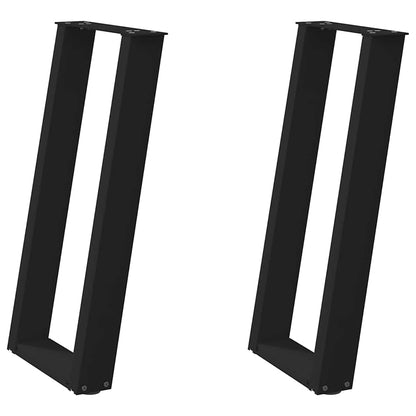 Console Table Legs U-Shaped 2 pcs Black 38x(72-73) cm Steel