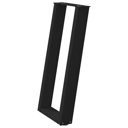 Console Table Legs U-Shaped 2 pcs Black 38x(72-73) cm Steel