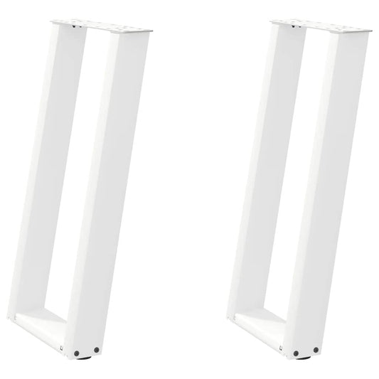 Console Table Legs U-Shaped 2 pcs White 38x(72-73) cm Steel