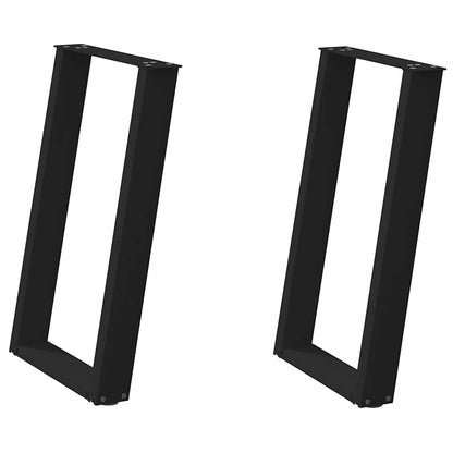 Dining Table Legs U-Shaped 2 pcs Black 50x(72-73) cm Steel