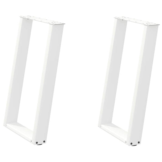 Dining Table Legs U-Shaped 2 pcs White 50x(72-73) cm Steel
