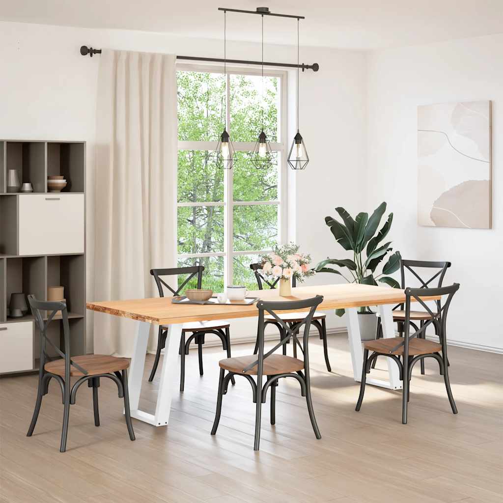 Dining Table Legs U-Shaped 2 pcs White 50x(72-73) cm Steel
