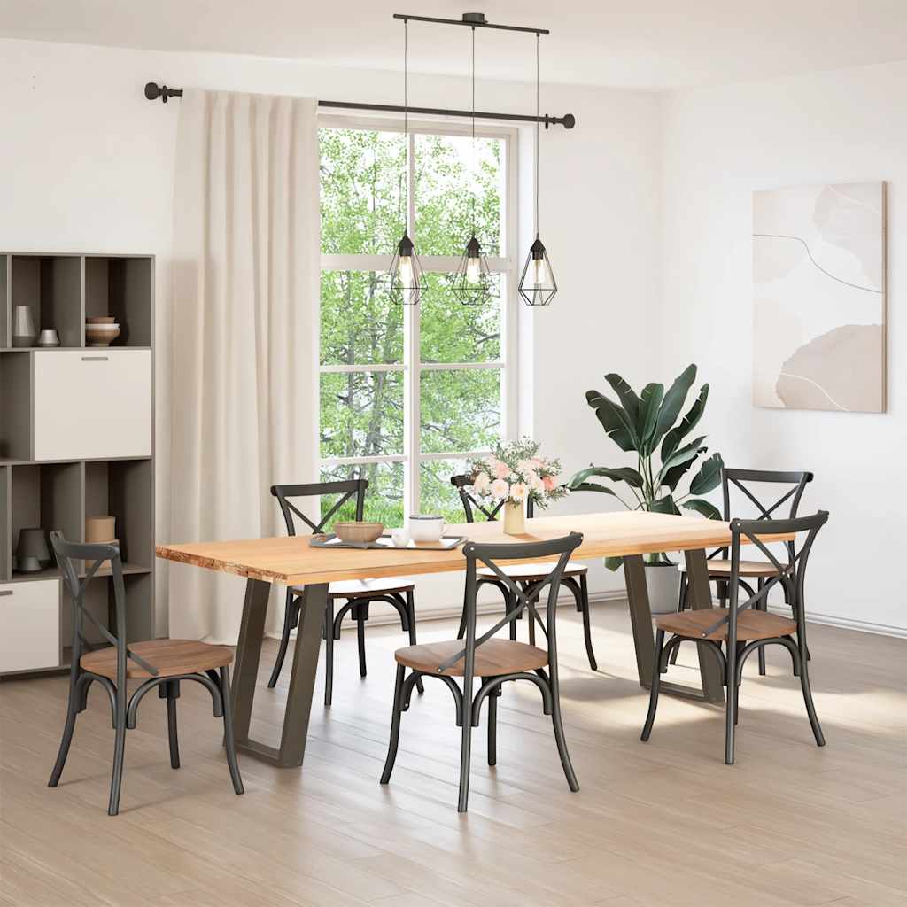 Dining Table Legs U-Shaped 2 pcs Natural Steel 50x(72-73) cm Steel