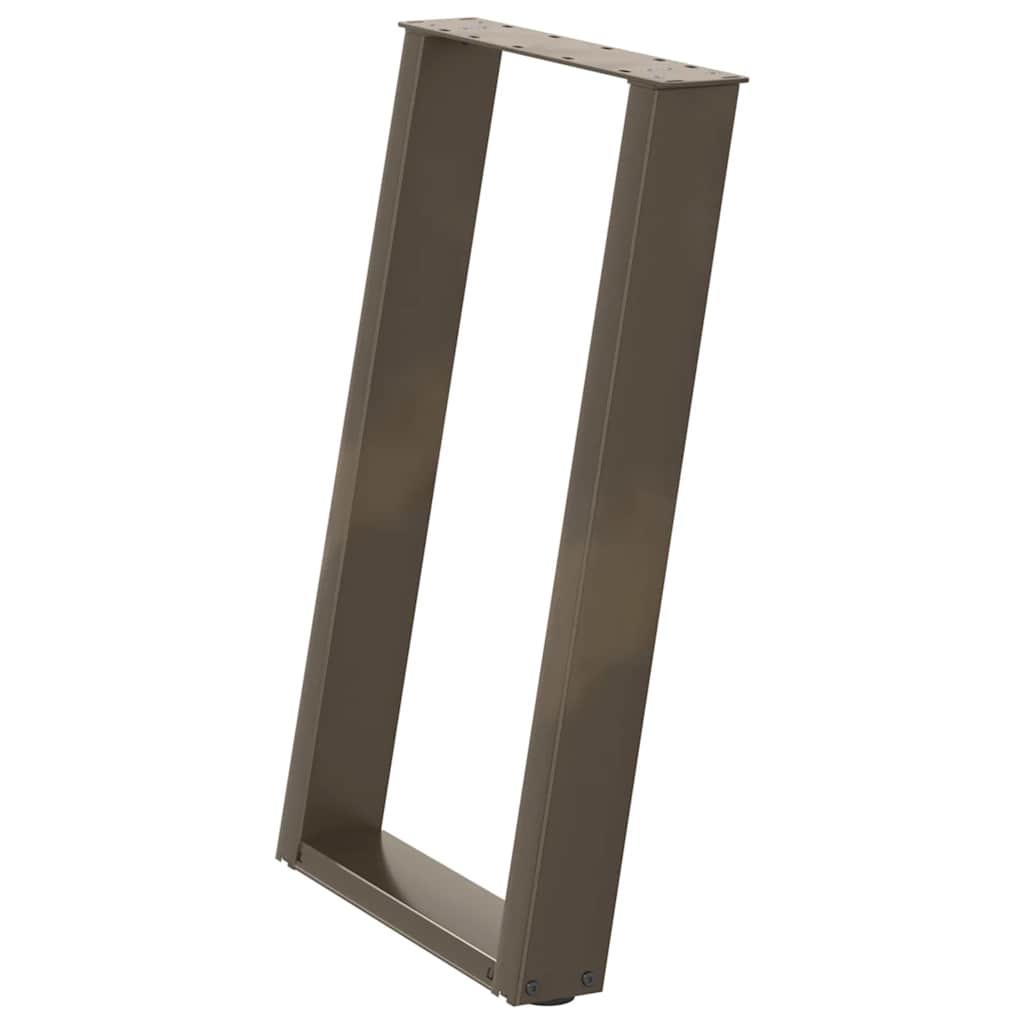 Dining Table Legs U-Shaped 2 pcs Natural Steel 50x(72-73) cm Steel