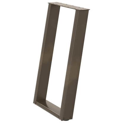 Dining Table Legs U-Shaped 2 pcs Natural Steel 50x(72-73) cm Steel