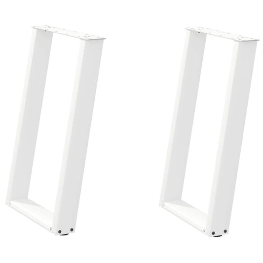 Dining Table Legs U-Shaped 2 pcs White 60x(72-73) cm Steel