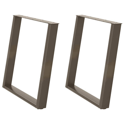 Dining Table Legs U-Shaped 2 pcs Natural Steel 70x(72-73) cm Steel