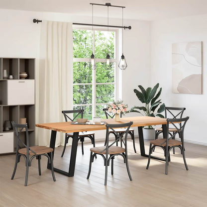 Dining Table Legs U-Shaped 2 pcs Black 80x(72-73) cm Steel