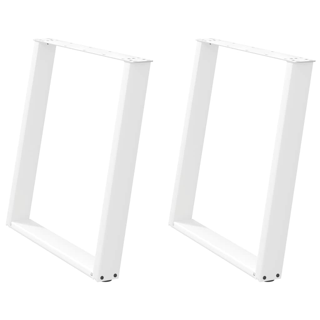 Dining Table Legs U-Shaped 2 pcs White 80x(72-73) cm Steel