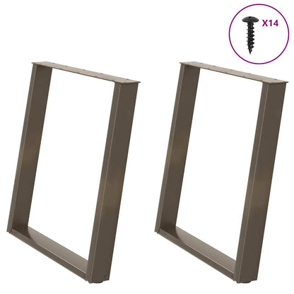 Dining Table Legs U-Shaped 2 pcs Natural Steel 80x(72-73) cm Steel