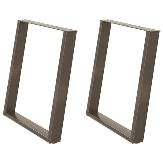 Dining Table Legs U-Shaped 2 pcs Natural Steel 80x(72-73) cm Steel