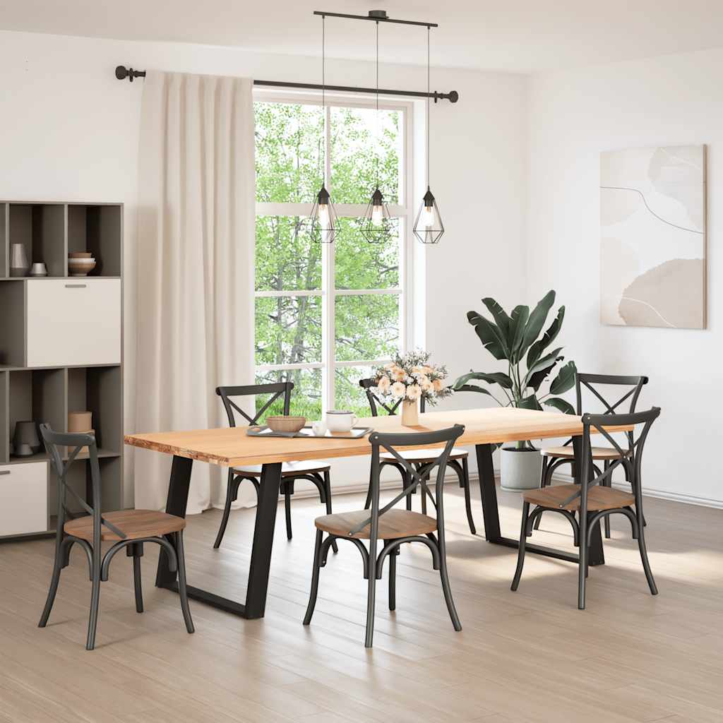 Dining Table Legs U-Shaped 2 pcs Black 90x(72-73) cm Steel