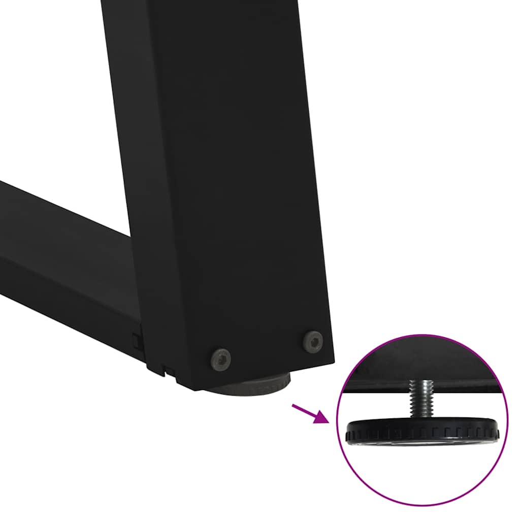 Dining Table Legs U-Shaped 2 pcs Black 90x(72-73) cm Steel
